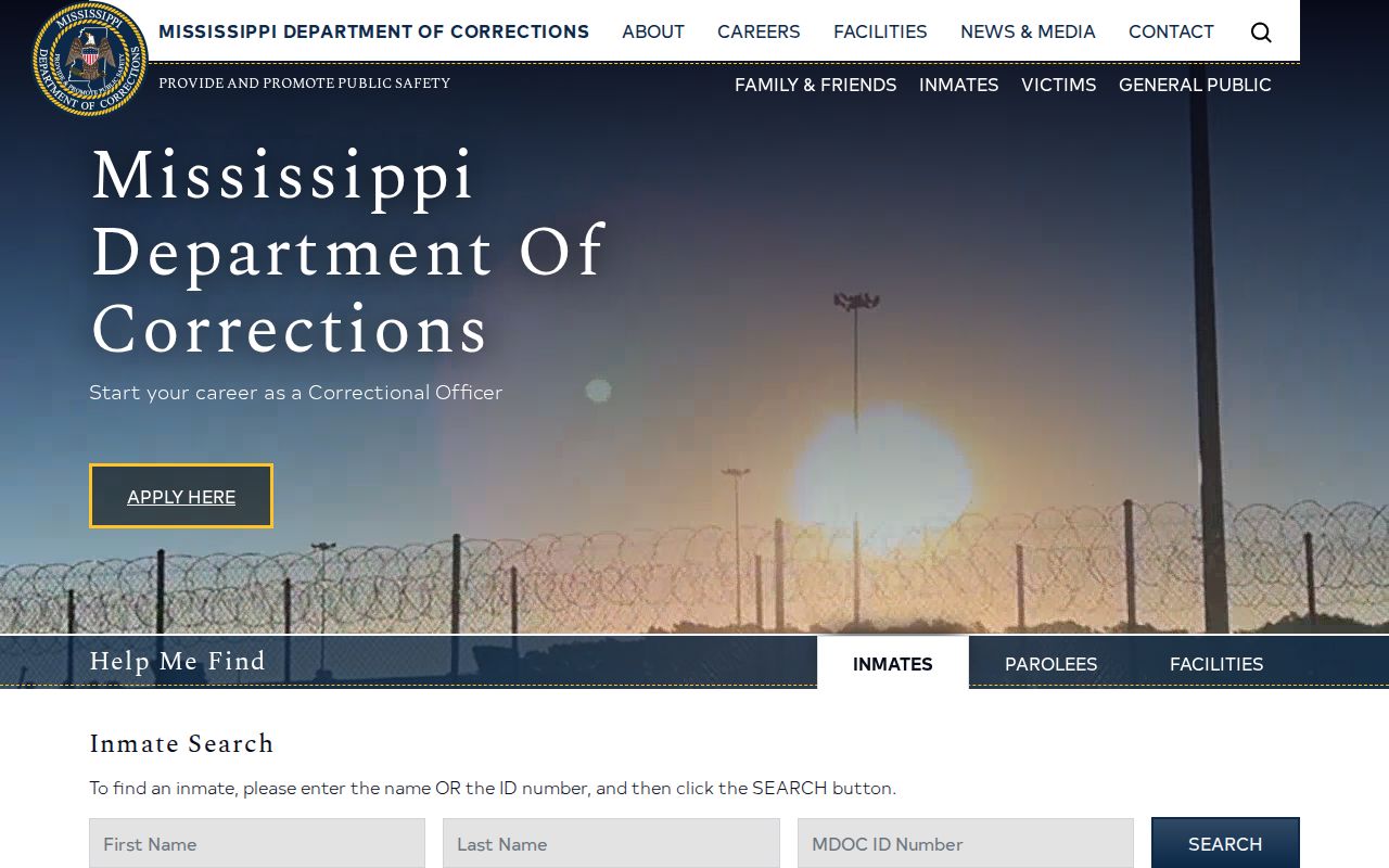 Mississippi Department of Corrections search for Neshoba County state-custody records